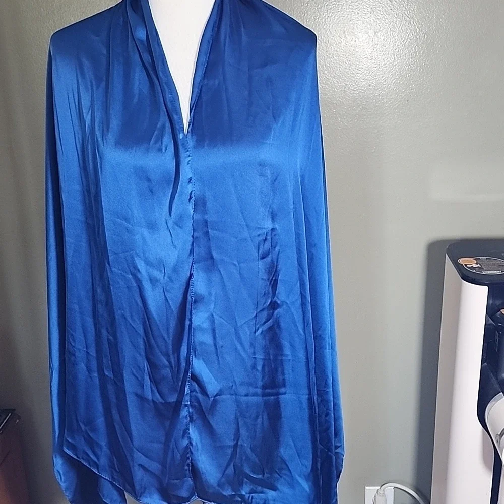 Beautiful Blue Scarf‎ Satin Feel